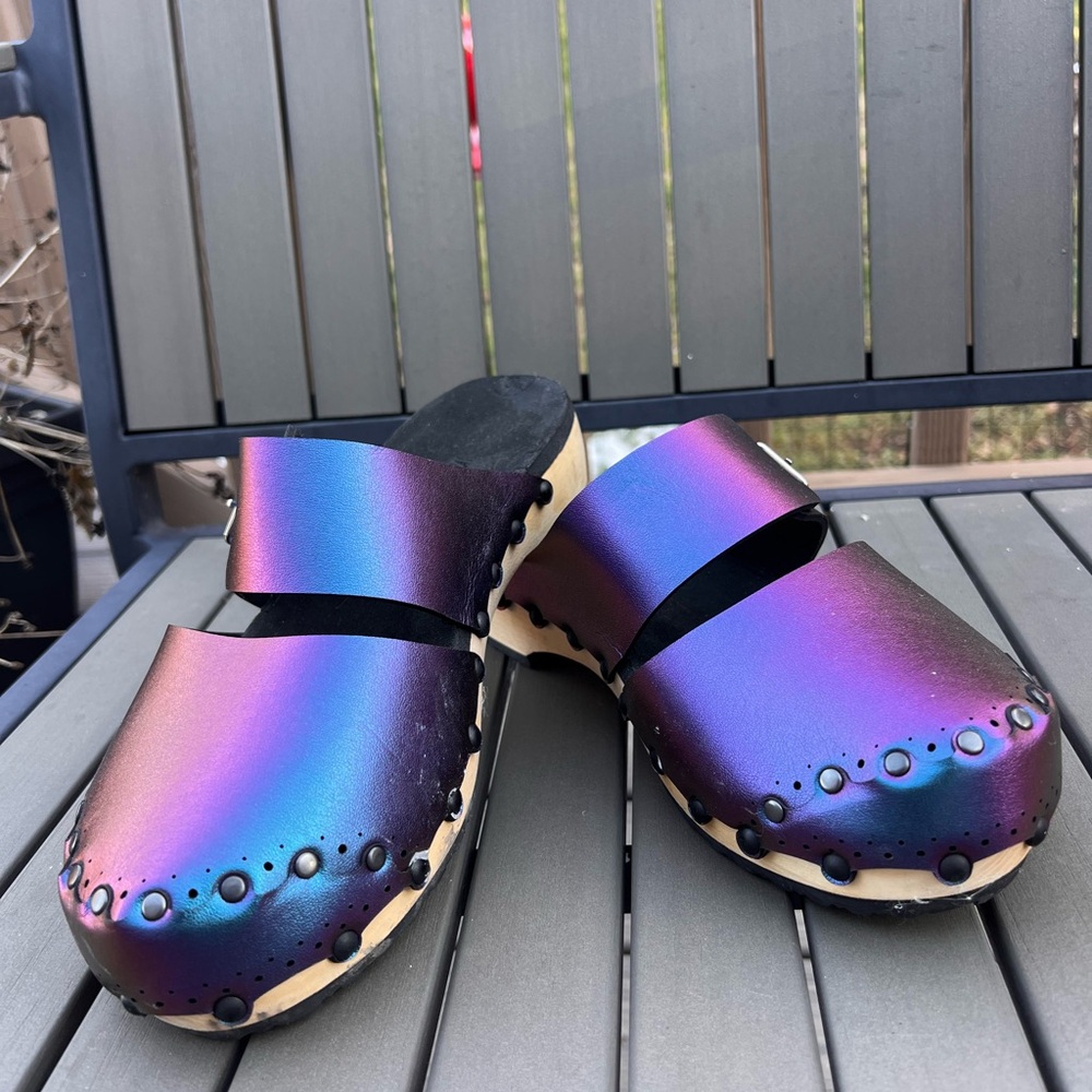 Mohop MID CLOG CLOSED TOE MULE IN CHAMELEON iridescent fits 8 or 8.5 - Picture 11 of 13